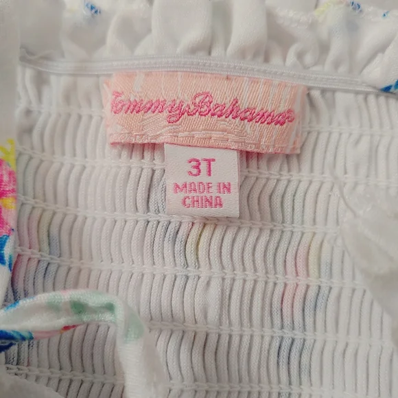 Tommy Bahama Toddler Girls Smocking Floral Ruffle Lined Sundress Size 3T - Picture 6 of 10